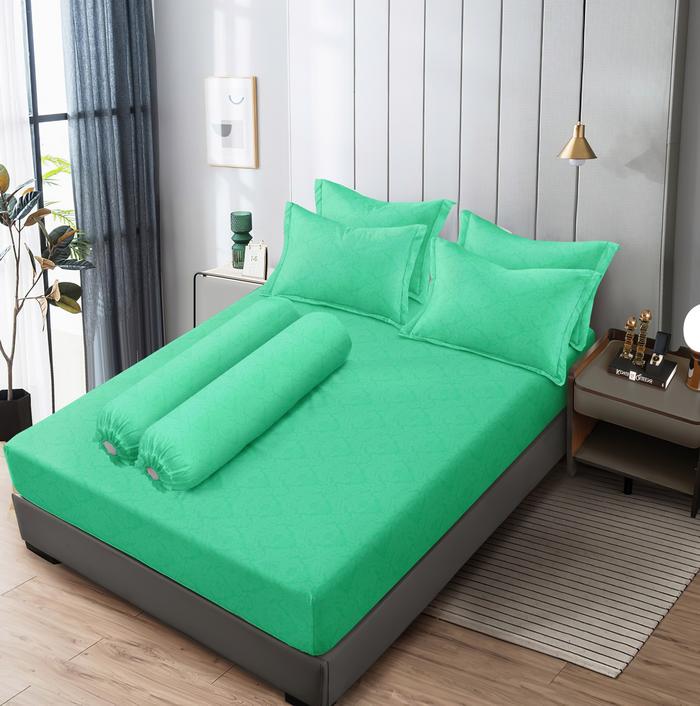 Gambar Vallery Quincy - Sprei Extra King 200x200 Tinggi 30Cm Bantal 2 Emboss - Opal dari Lady Rose Sprei Kab. Bandung Tokopedia