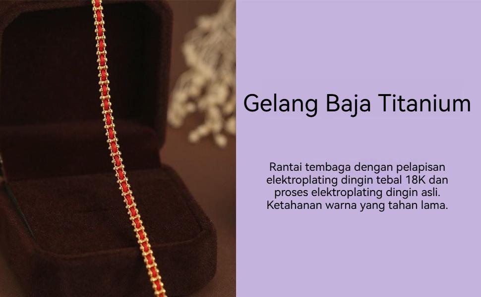 Gelang pasangan gaya kuno dari baja titanium 18K, tenunan tangan untuk wanita dan pria, gelang keberuntungan yang bisa disesuaikan panjangnya 15+5 cm, gelang emas/ hitam sederhana, aksesori modis, juga bisa digunakan sebagai gelang kaki
