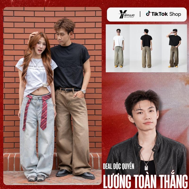 Bộ Sưu Tập Quần jean nam nữ, unisex ống suông rộng thời trang màu hot trend cotton dày dặn Menswear Cotton Pants