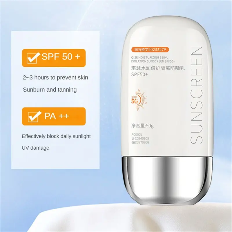 Kem Chống Nắng, Qise, SPF50 +, Làm Sáng Tự Nhiên, Nhẹ, Không Dính, 50g Skincare Vitamin E 4