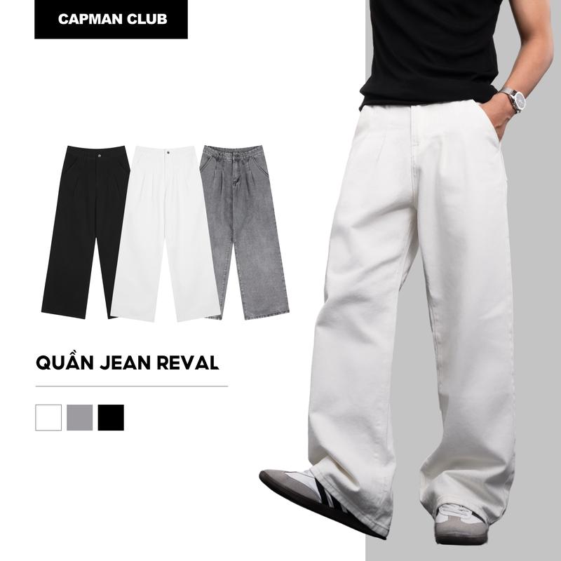 Quần jeans dài nam ống rộng REVAL vải denim CAPMAN CLUB thoải mái đi học - đi làm - đi chơi