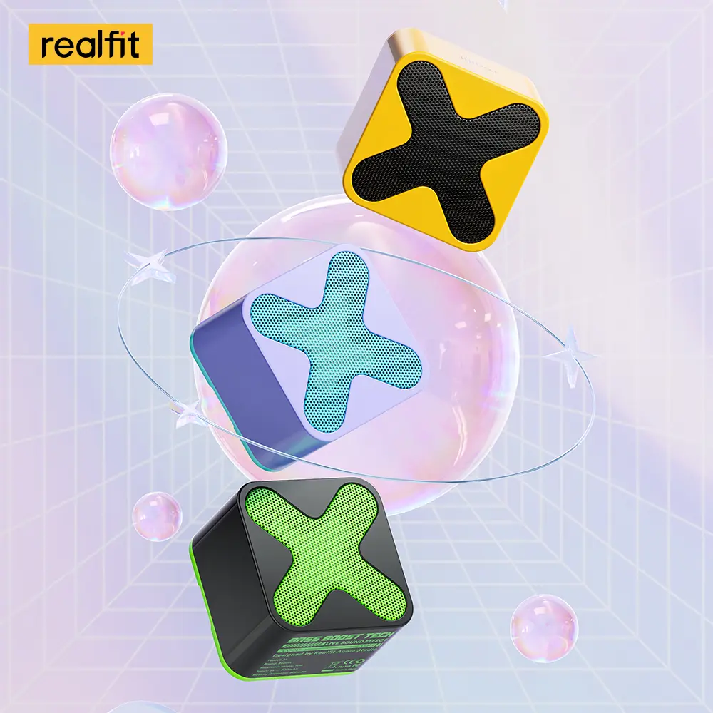 【COD&Local Delivery】Realfit S1 Mini Speaker, 360°Stereo Sound, Excellent Bass,Support Music and Calls, Portable Speaker, Wireless Bluetooth Speaker Audio Merah