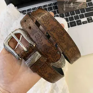 Belt Tinggi Sabuk Pinggang ikat pinggang wanita Kupu-kupu Cetak Amerika Retro Tertekan Cocok untuk Semua Aksesori Jeans Berkualitas Sabuk fashion bgs beber