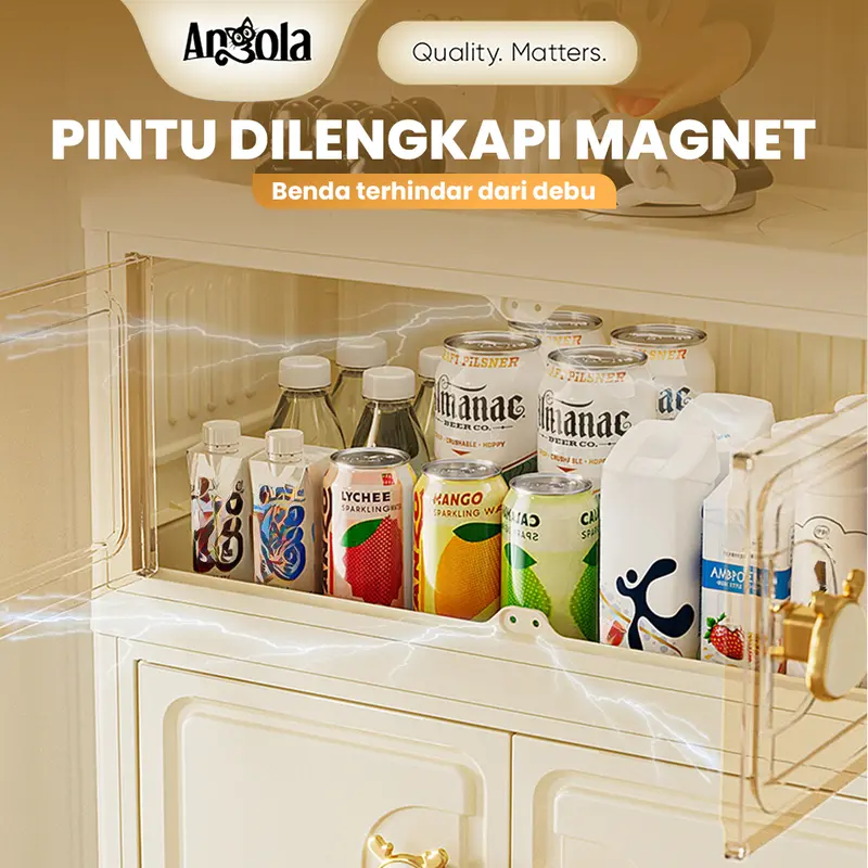 Angola Shop Lemari Lipat Plastik 3-5 Tingkat G34-G43 Lemari Serbaguna / Lemari Pakaian Plastik Ekstra besar Asli Furniture 6