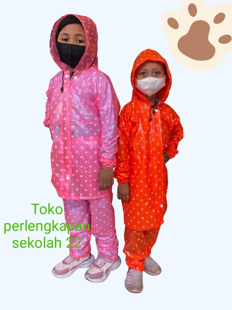 Product Introduction of jas hujan anak laki² dan perempuan usia 4 sampai 10thn motip pulkadot lucu tebal dan bagus 8