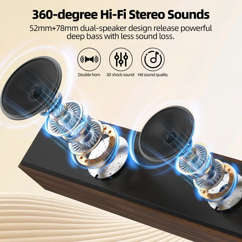 GOOJODOQ Soundbar Speaker TV AB4084 Wireless 5.3 Home Theater Dual Connection Long Bar Stereo Dual Home Speaker 8