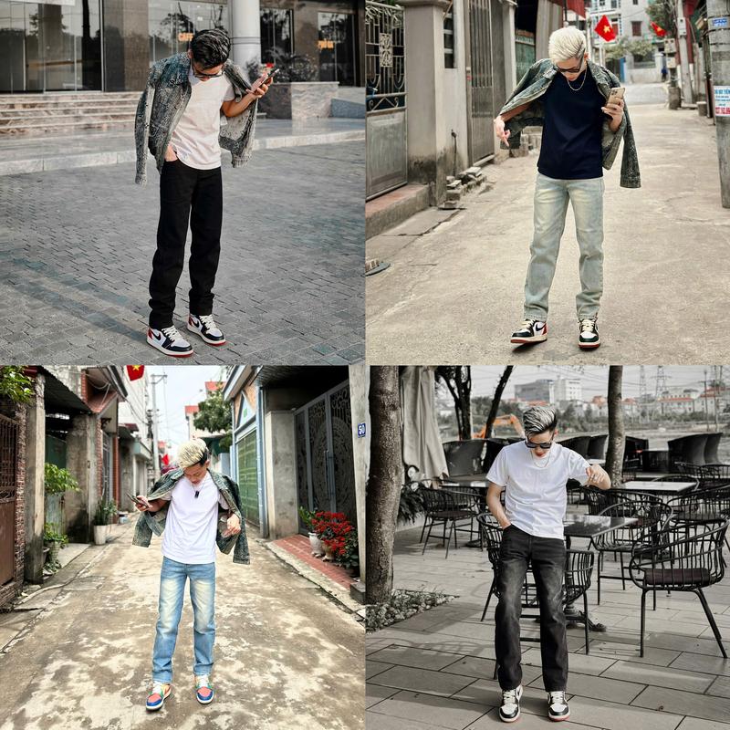 SONOMEN - Quần Jeans Nam, 4 Màu [ Đen, Xanh Blue, Xanh Retro, Đen Wash ] Cạp Cao Ống Đứng, Chất Liệu Jeans Cao Cấp Menswear Đen - Sơn Tóc Bạc