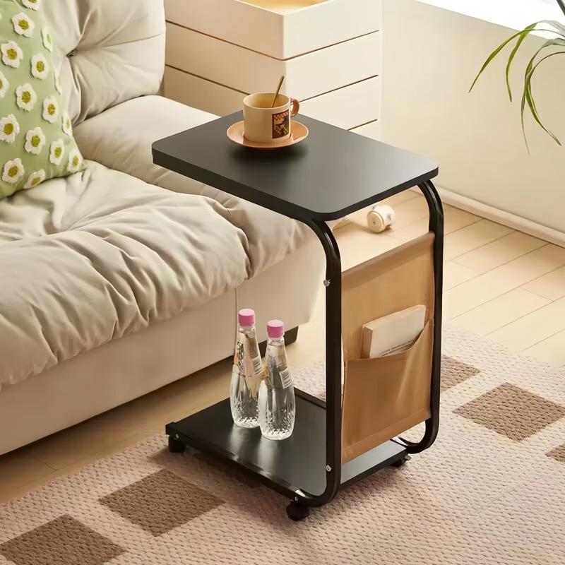 Product Introduction of [Fast Delivery]Multifunctional table with wheels Coffee Computer Table Mini Corner Table Bedside Table Furniture 7