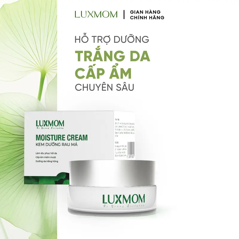 Kem Dưỡng Rau Má Luxmom 20G + Hỗ Trợ Trắng Da, Cấp Ẩm Chuyên Sâu 0