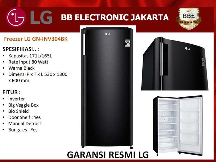 Gambar LG Freezer GN-INV304BK ( Black ) / FREEZER LG 6 RAK dari Bb Elektrindo Kota Administrasi Jakarta Barat Tokopedia