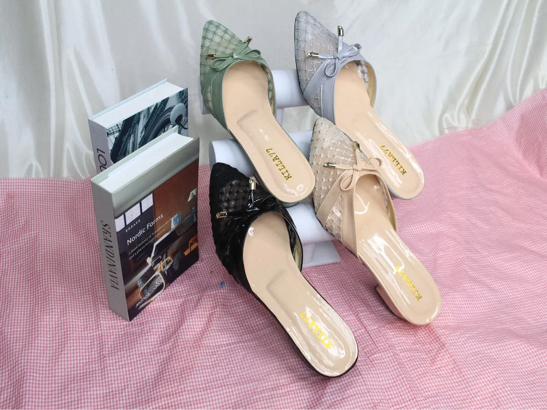 KILLATRI77 SEPATU SANDAL HEELS 3CM SEPATU SANDAL BRUKAT HAK 3CM SANDAL WANITA BUSTONG HAK 3CM SANDAL MULES HEELS PESTA WANITA HAK 3CM