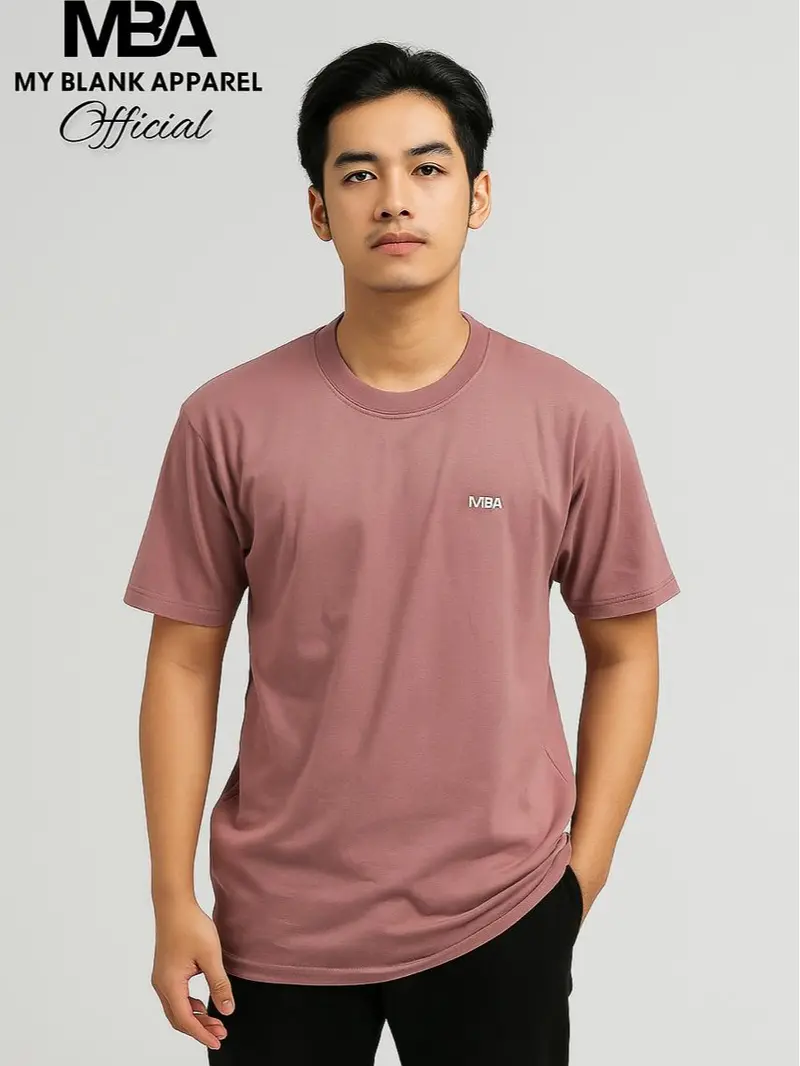 MBA MY BLANK APPAREL Kaos Bordir Logo MBA 100% Katun Combet 24s Atasan Oblong Distro Keren Pria Lengan Pendek Casual Nyaman Polos Santai Baju Simple Cowok Cewek Trendy Keren Tangan Kerah Dewasa
