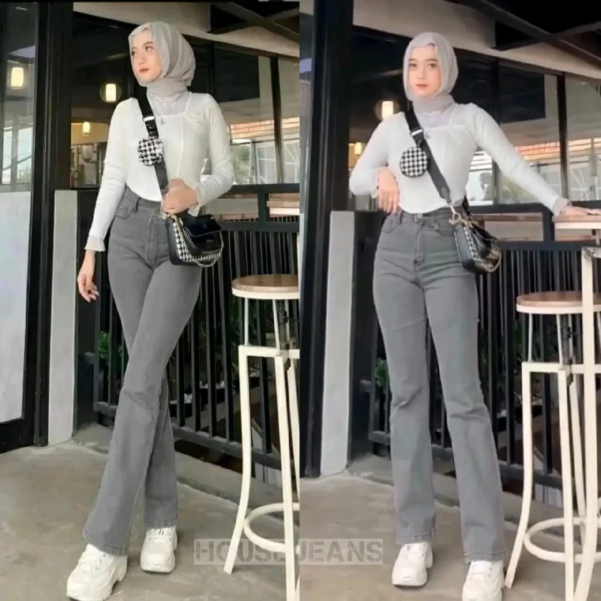 HW Cutbray  Wanita~Celana Cutbray Strecht Kekinian ~Cutbray Flared~Streetch Premium Quality Denim Panjang Kerja Hitam Basic Loose Casual Korean XL trendy  abu kehitaman combinasi hijau Nyaman High celana cutbray Kaki Melar Waist Stretch Ritsleting