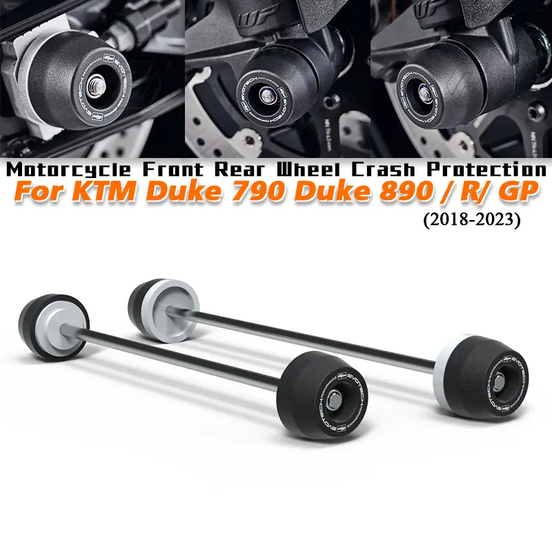 For KTM Duke 790 Duke 890 / R / GP 2018-2023 Motorcycle Front and Rear Wheel Crash Protection Pads Fit on KTM Duke 790 890 2018 2019 2020 2021 2022 2023