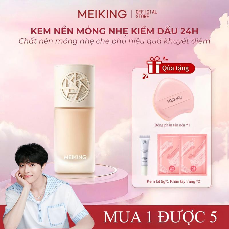 Kem nền trang điểm MEIKING skin veil foundation, giúp che khuyết điểm cho da,giúp da trông sáng mịn,30g/lọ