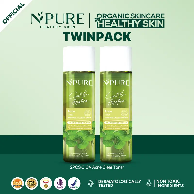 【Exclusive Ygrianii】Twinpack Toner NPURE Acne Face Toner Centella Asiatica 150 ml / Toner Kulit Berjerawat / Hydrating Toner Mencerahkan Wajah  Beruntusan Komedo Kotoran 0