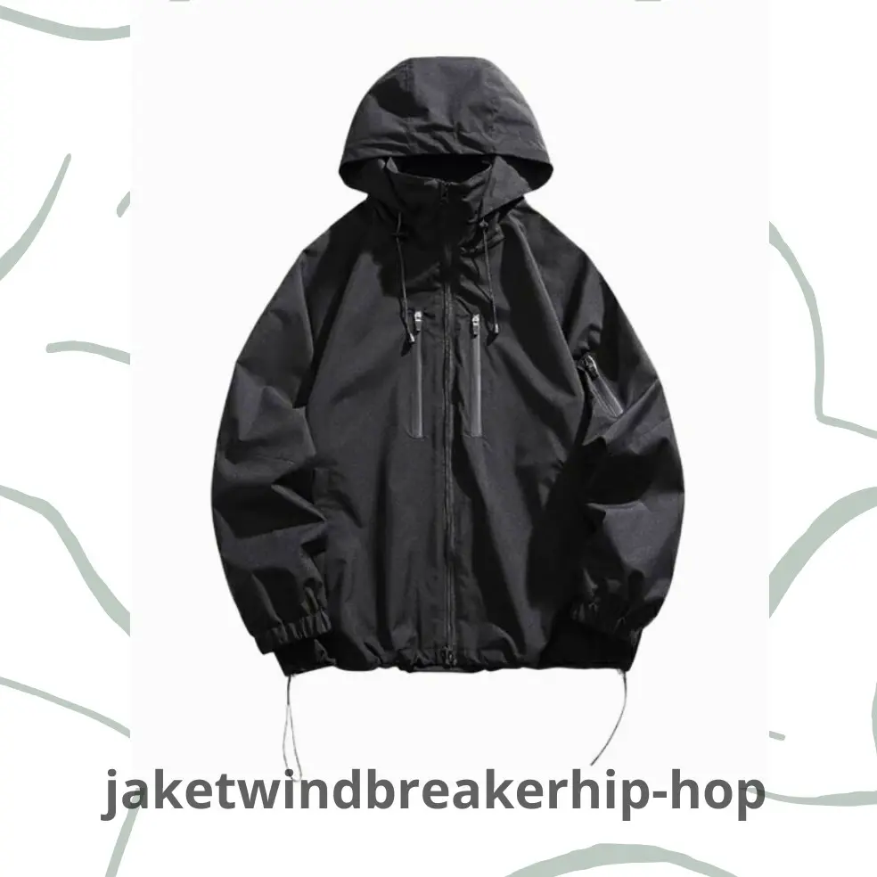Jaket Windbreaker Hoodie Jacket Hip Hop Mantel Taslan JN Tebal Tapi Lembut Pria - Sport,Parasut waterproof