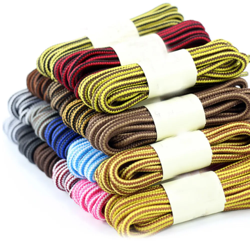 1 Pair Of Elastic Striped Two-color Shoelaces, Suitable For Boots, Sports Shoes, Casual Shoe, Sturdy And Durable
