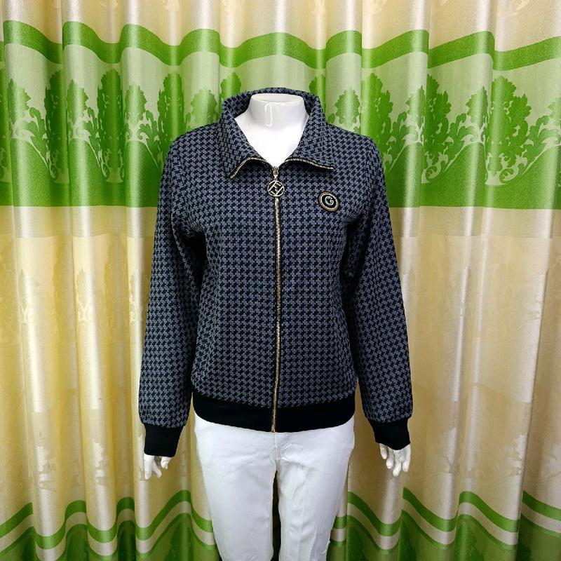 [Shop Ngọc Lợi]Áo khoác nữ, mẫu  sọc caro xám tro nhuyễn,caro xam tro to ,sọc trắng nhuyễn,sọc trắng cao xéo ,sọc trắng kem kim tuyến .thun cotton hàng QC cao cấp 4 túi có dây kéo ( size từ 40-75kg) 1