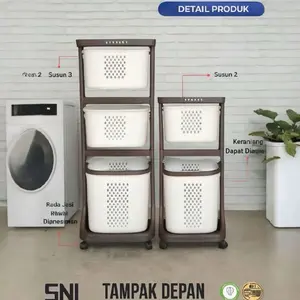 Tabitha rak troli tempat penyimpanan multifungsi mtpl multipurpose trolly laundry keranjang laundry susun