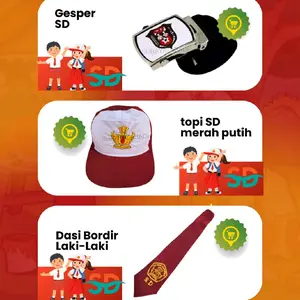 Paket Topi Gesper Dasi SD bordir LAKI