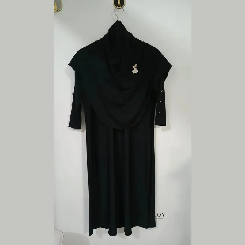 Gamis Abaya Model batwing gamis anak 2-12 tahun perempuan set hijab jersey polos elegan model terbaru Lebaran adem & tida panas 6
