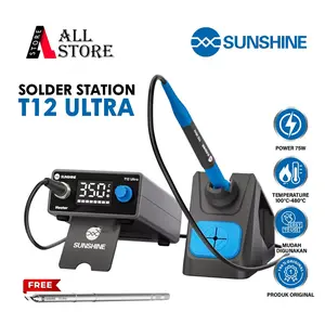 SUNSHINE T12 ULTRA SOLDERING STATION ORIGINAL - SOLDER STATION SUNSHINE T12 ULTRA AUTO SLEEP QUICK HEATING ORIGINAL - SUNSHINE T12 ULTRA MATA SOLDER T12 SMART DIGITAL TEMPERATURE CONTROL - SOLDER STATION TEKNISI HP LAPTOP ELEKTRONIK