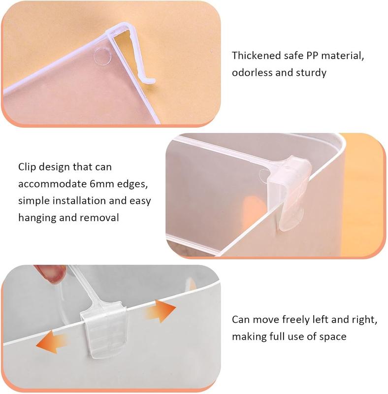 Refrigerator Storage Divider, 4Pcs Adjustable Snap-on Fridge Door Shelf Dividers Organizer Bins Partition Clear Plastic Container Separator Portable Drawer Separators Board for Kitchen Home Office 2