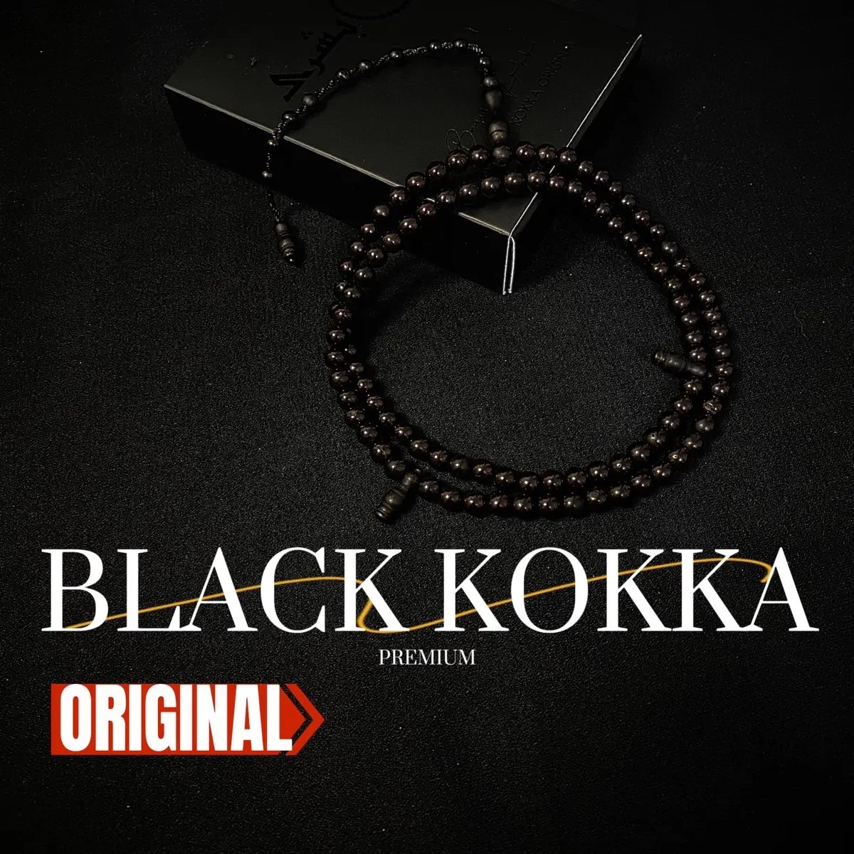 PREMIUM BLACK KOKKA Tasbih Kokka Bulat 6mm Asli 100%