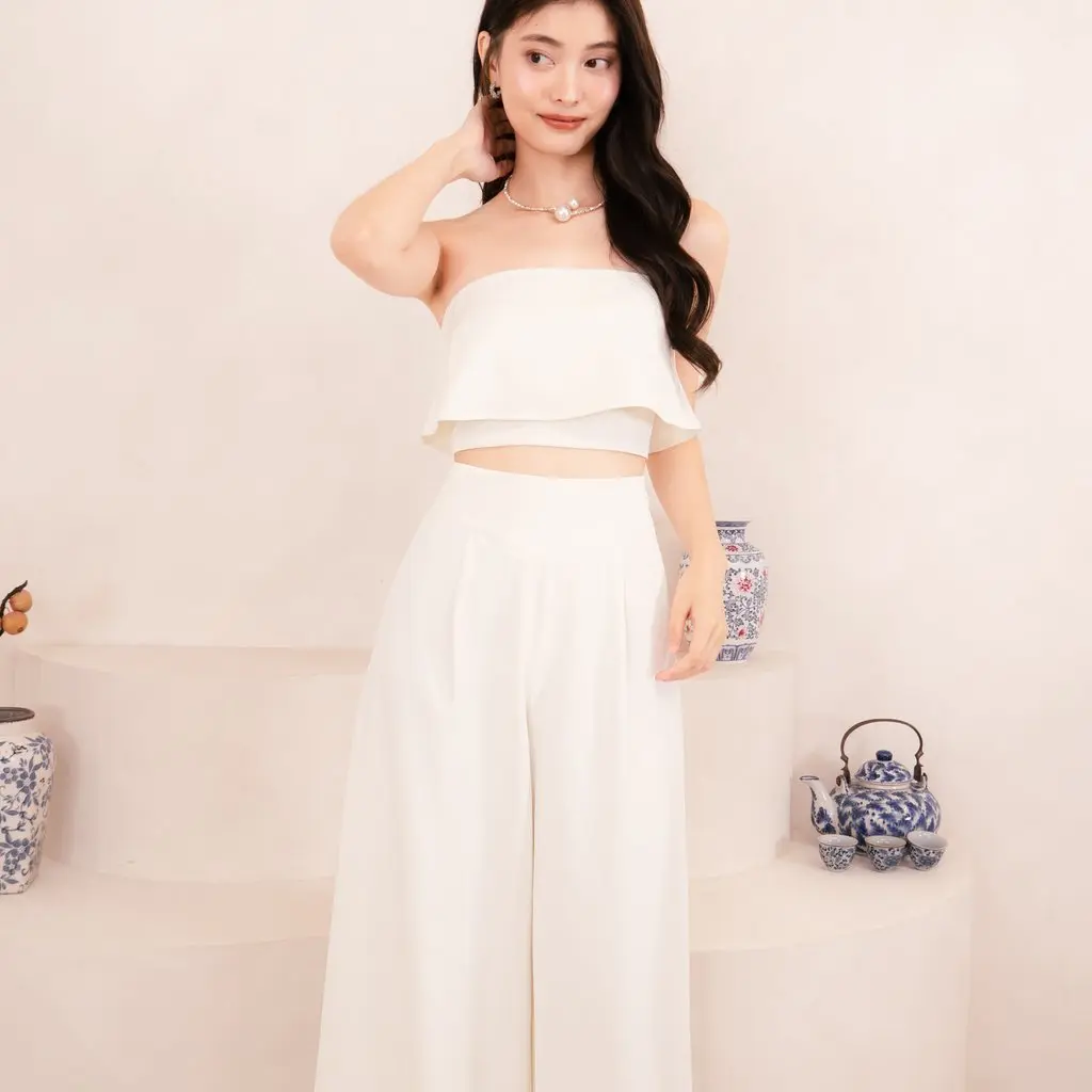 PX3491 High Waisted Pants in White