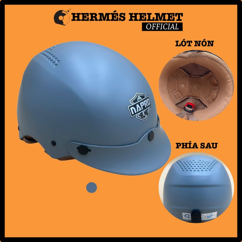 Nón mũ bảo hiểm nửa đầu không kính có lưỡi trai êm nhẹ thời trang - chuẩn đi đường tham gia giao thông 5