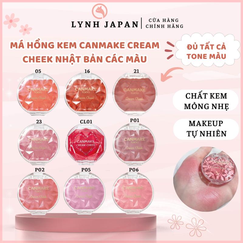 Má hồng kem Canmake Cream Cheek Nhật Bản LYNH JAPAN