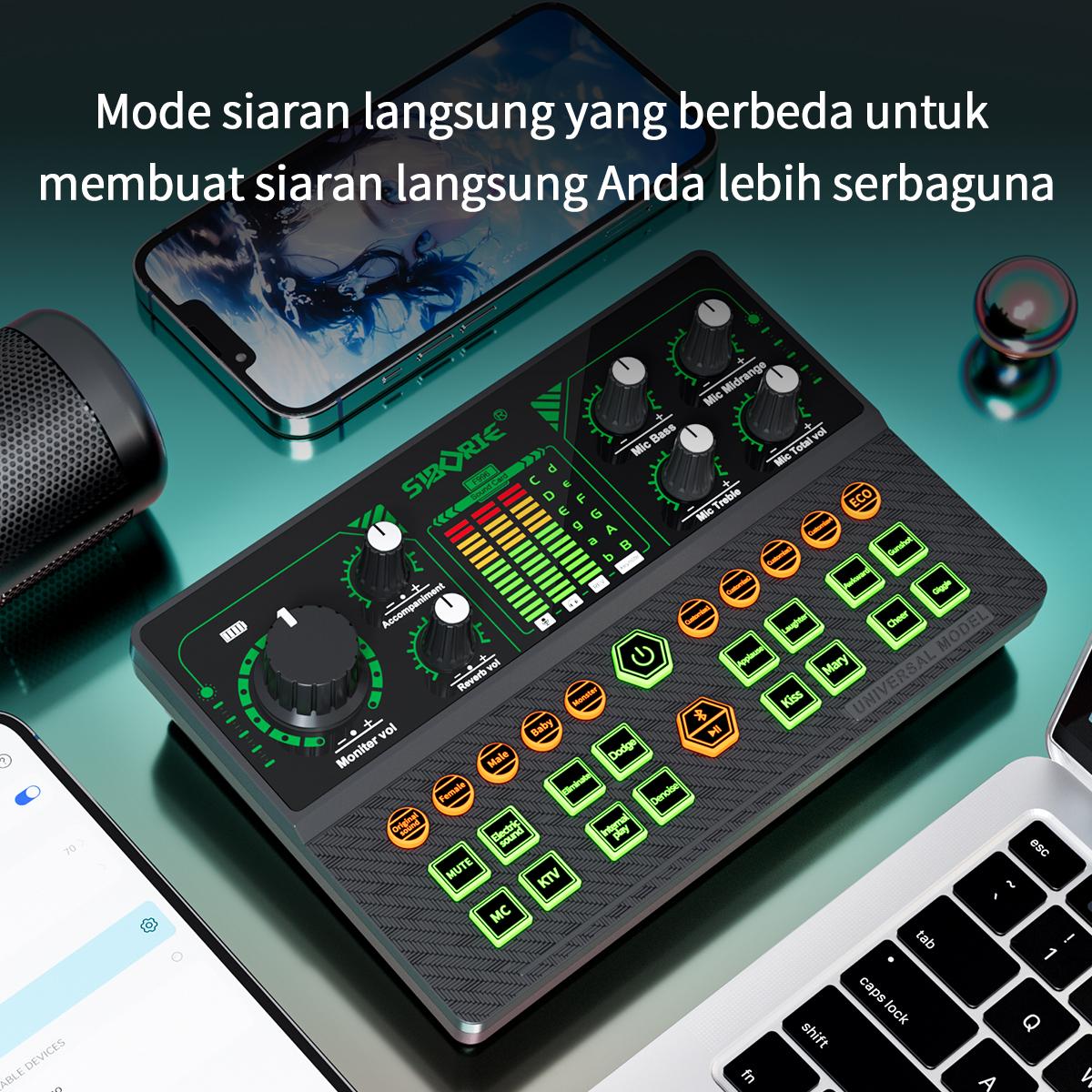 Siborie Soundcard F996+SF666 Mic+E10 Headset+OTG-2in1 Paket Lengkap Mixer Bluetooth Sound Card For Streaming Langsung DJ Siap COD Pengiriman Cepat