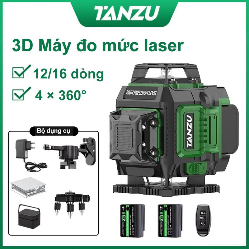 【COD Tanzu Máy cân bằng laze TANZU 12-16 Tia Xanh Siêu Sáng Bắn Cốt Cân Mực Laser Cao Cấp Chính Hãng Phạm vi làm việc 20m Độ chính xác ± 0.2mm m Chức năng hút từ tính Bảng điều khiển Góc có thể điều chỉnh 