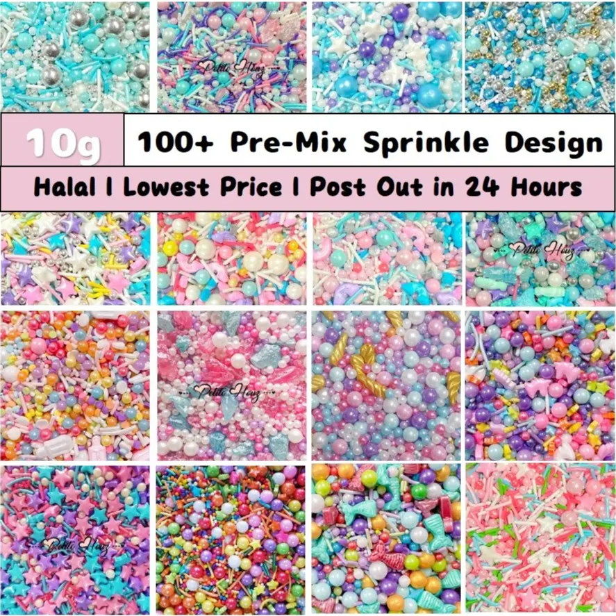 [Petite Houz] 10g Cake Sprinkles Edible Sprinkle Cake Decoration Halal Certified Gula Manik Kek Deco Hiasan