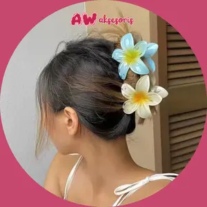 AW JR519 Jepitan Rambut Cantik Model Bunga Kamboja Hair Clip Bunga Bali Aksesori Rambut Wanita Jepit Rambut Plumeria Bunga Kamboja