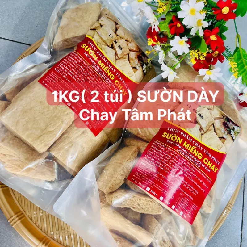 1 KG ( 2 túi) SƯỜN NON CHAY - Chay Tâm Phát, Công nghệ Nhật Bản