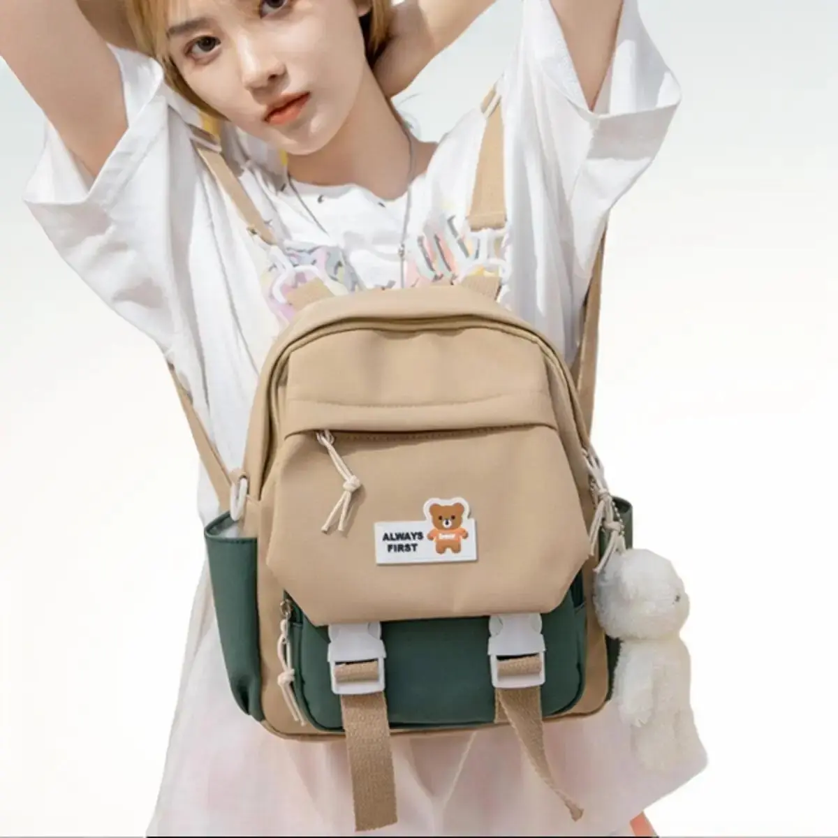 tas ransel fasihon wanita terbaru ransel school backpack kekinian 2024 bahan nilon codura Sekolah
