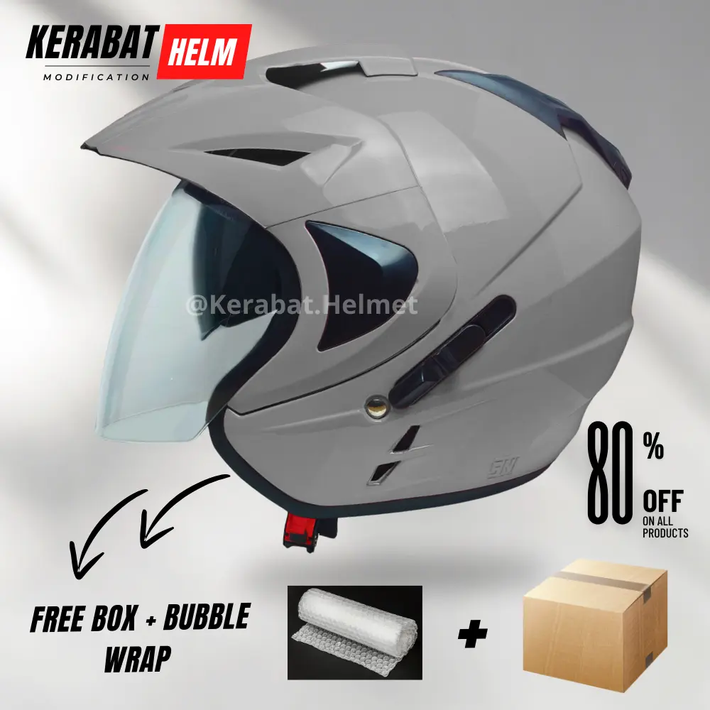 Helm Half Face Pria Wanita Premium Kekinian SNI Double Visor Free Box Kualitas SNI Helmet