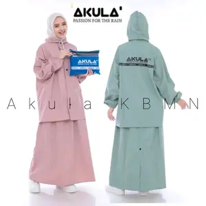 JAS HUJAN ROK AKULA WANITA TERBARU anti rembes terbaik PVC 0,25 Setelan Tebal Dewasa