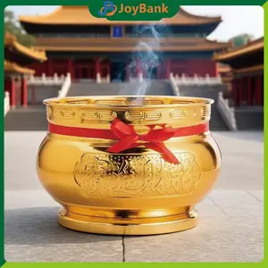 3.5"5" Hio Dupa Kuningan Emas Hiolo Tempat Bakar Dupa Keberuntungan Fengshui Cina Untuk Rumah Tempat Hio
