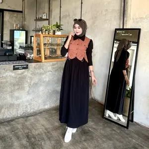 SONIA Dress Soft Kniy Gamis Wanita Kekinian muslim dewasa simple elegan Panjang
