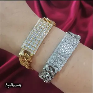 [Beli 1 Bonus1 Random] Gelang Permata Look Sultan  Lapis Emas 22K | Warna Gold & Silver | Elegan Berkilau untuk Wanita Bracelet