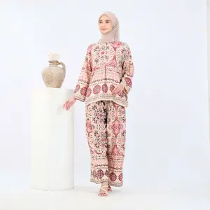 ONE SET MELINDA RAYON PREMIUM BUSUI SETELAN WANITA ATASAN BAWAHAN CELANA PANJANG BATIK ADEM NYAMAN TEBAL