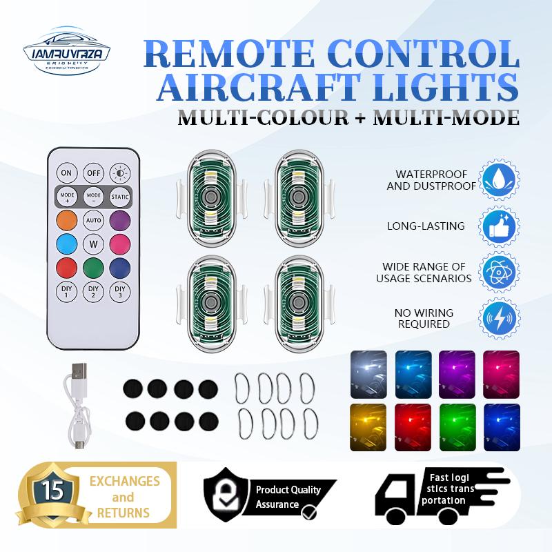 Đèn Nhấp Nháy LED RGB Điều Khiển Từ Xa Không Dây Cho Xe Máy Xe Hơi Xe Đạp Xe Tay Ga Máy Bay Chống Va Chạm Máy Bay Máy Bay Trực Thăng Đèn Cảnh Báo Đèn Báo Lung Linh Không Thấm Nước