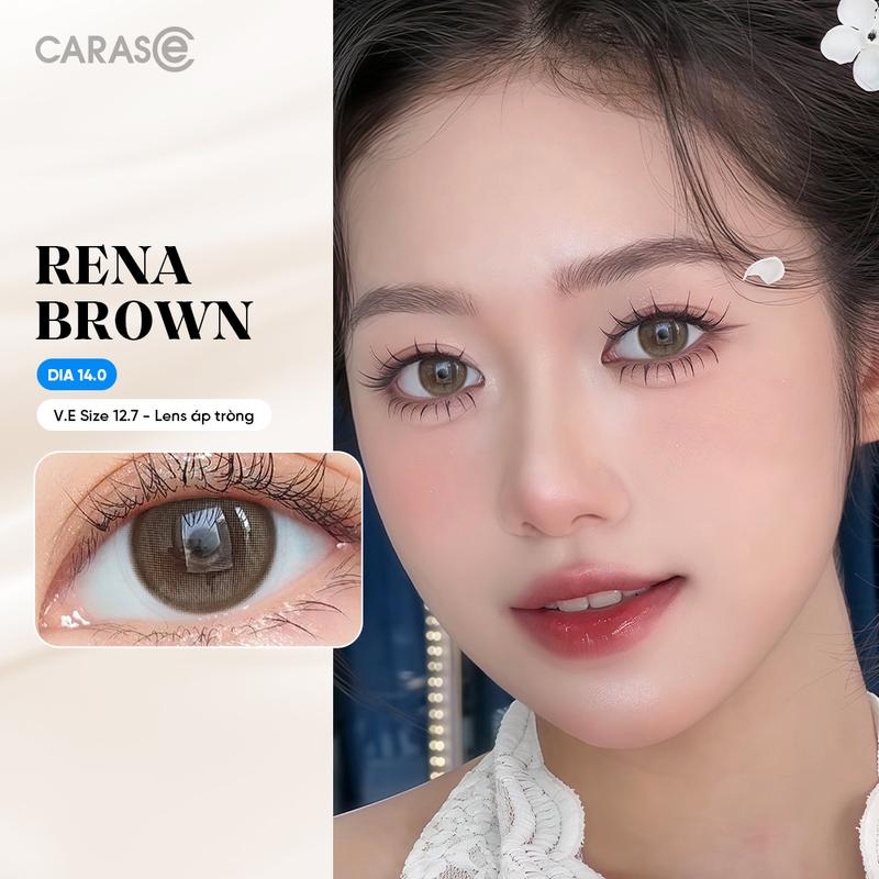   1 chiếc  Kính áp tròng khoá ẩm 8H 3 Tháng Màu Nâu Mật Ong Nhạt CARASE Lens cận B RENA BROWN 