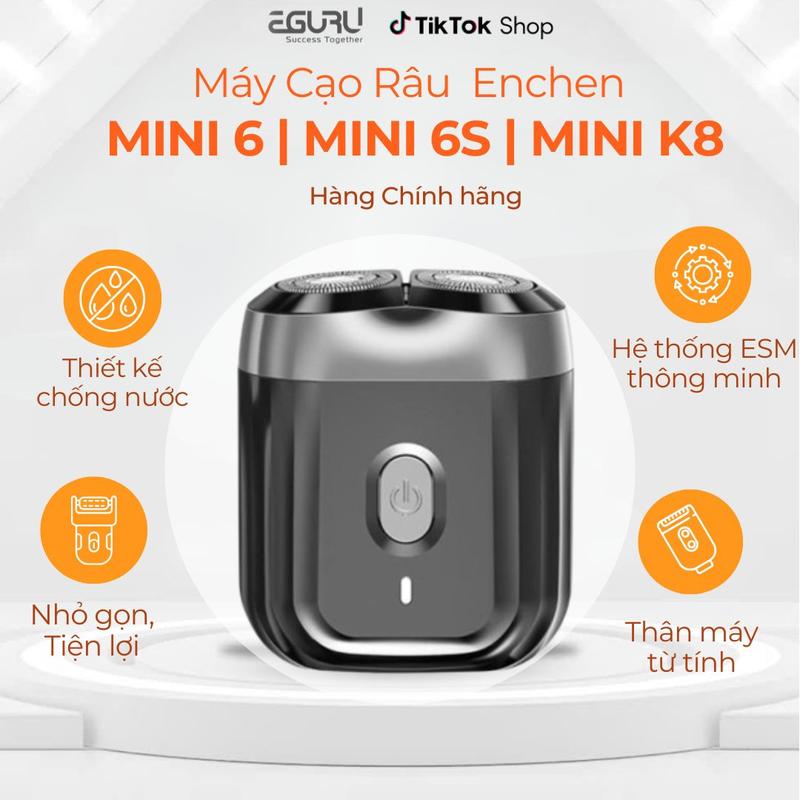 [SỐC] Máy cạo râu giá rẻ Enchen Mini 6 - Mini 6s - Mini K8  - Cầm tay, nhỏ gọn, chống nước IPX7, 2- 3 lưỡi - Hàng Chính Hãng | Bảo Hành 12 tháng