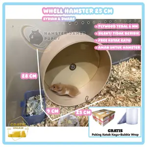 Kincir Hamster 25 cm | Tanpa Sela | Whell Hamster 25 cm + Packing Kayu