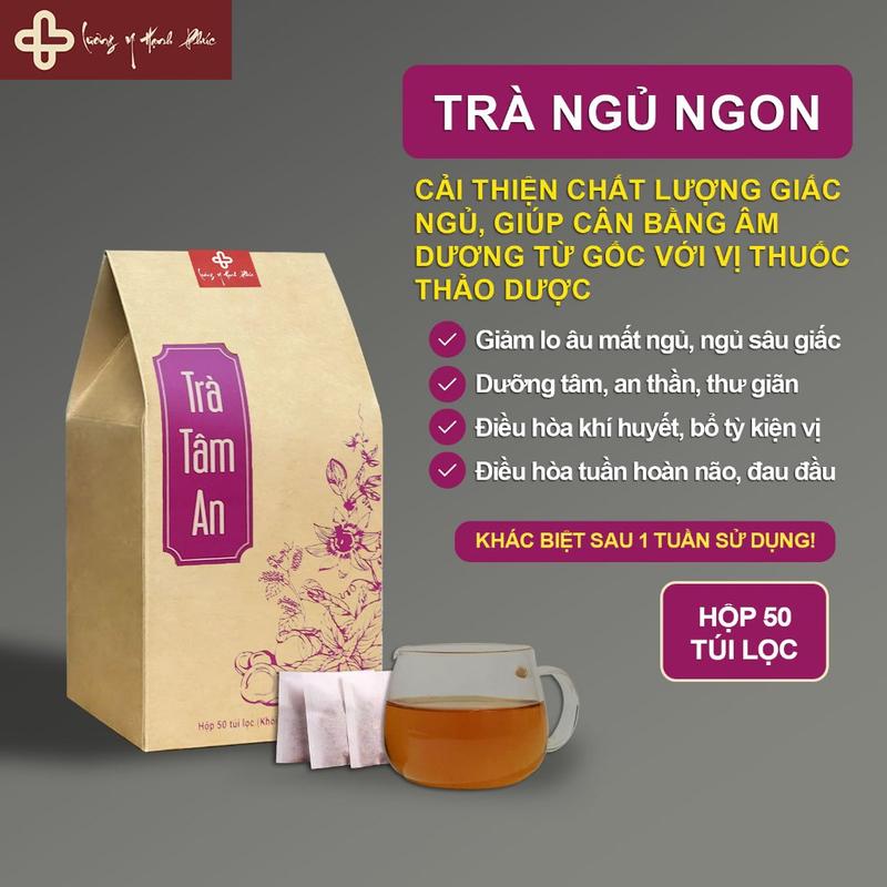 Trà ngủ ngon Tâm An Đau đầu Mất ngủ kinh niên an thần Hạnh Phúc - cải thiện giấc ngủ ngủ sâu - Lương Y Hạnh Phúc