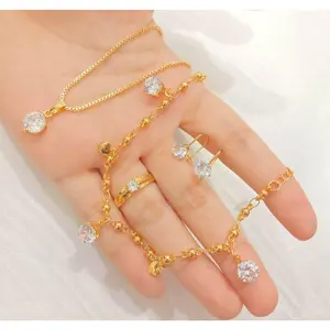 SET PERHIASAN PERMATA SATU ANTI LUNTUR DAN TIDAK KARAT